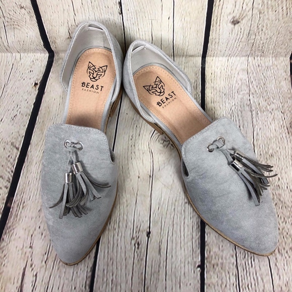 Adorable Gray Tassel Loafer Flats Slip on Shoes - Picture 5 of 7